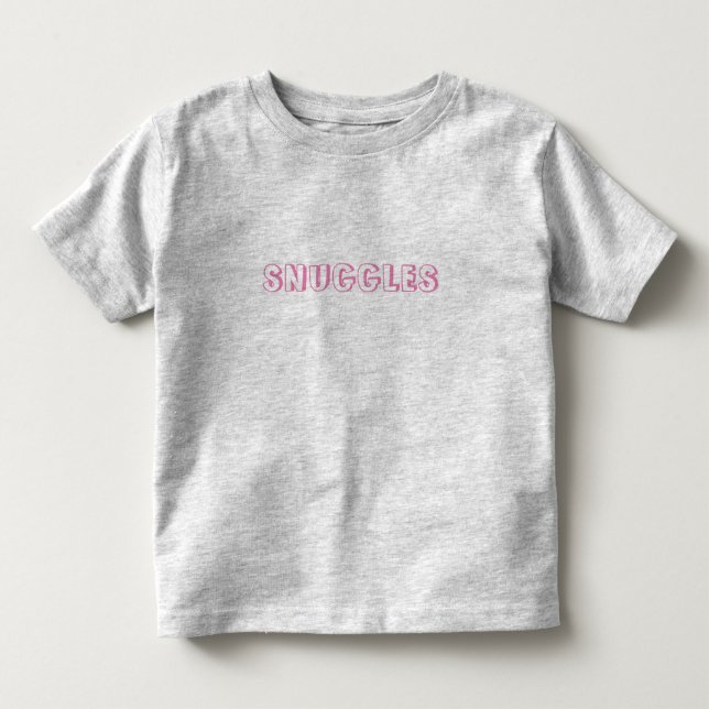 "Snuggles" Hellrosa Buchstaben Kleinkind T-shirt (Vorderseite)