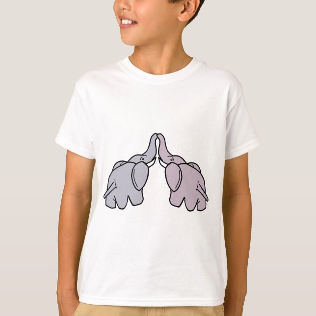 Snuggling Elefanten T-Shirt (Vorderseite)