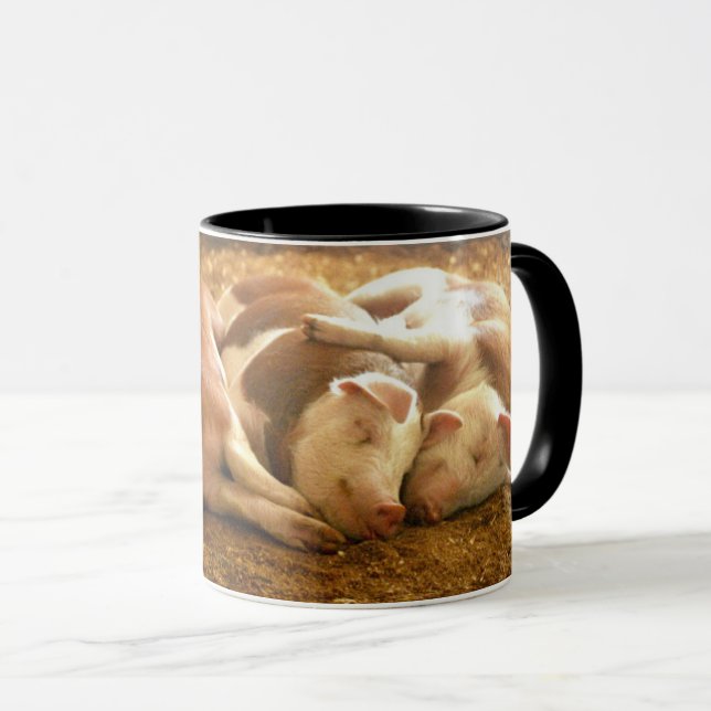 Snuggling Schweine Getty Bild-| Tasse (VorderseiteRechts)