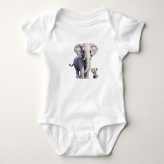 Snuggly Elephants Baby Jersey Bodysuit Strampler
