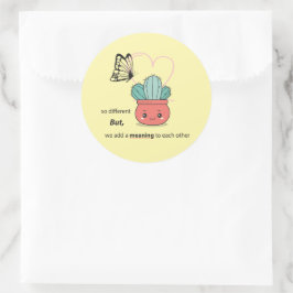 So anders, perfekt zusammen - Niedliche Liebe Runder Aufkleber