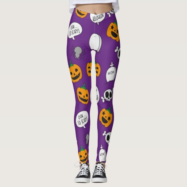 So Beängstigend Happy Halloween Leggings (Vorderseite)