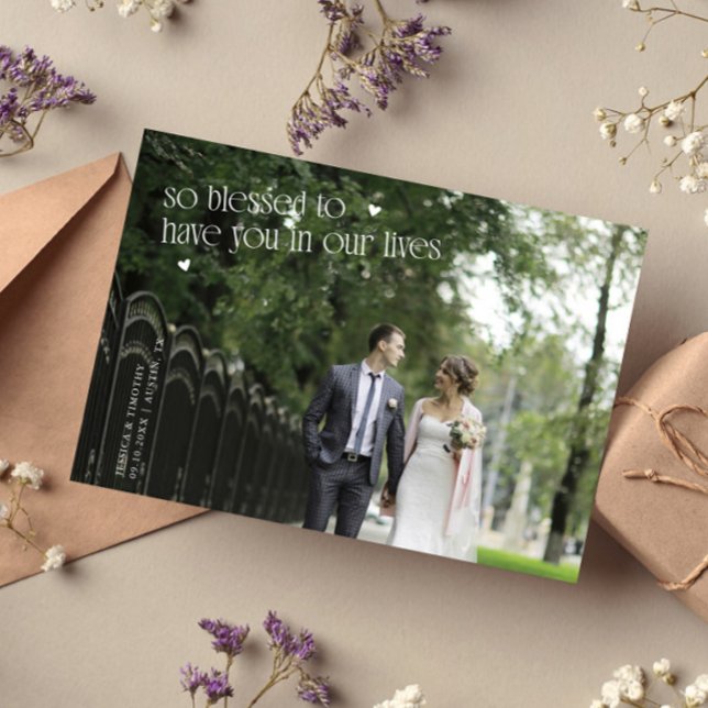 So Blessed Wedding Photo Thank You Card Dankeskarte (Von Creator hochgeladen)