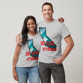 SO CAL STRONG Red Blk CA Kontur Ocean Solid Heart T-Shirt