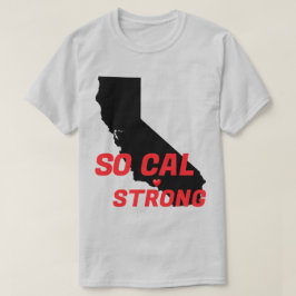 SO CAL STRONG Red Blk CA Solid Heart T-Shirt