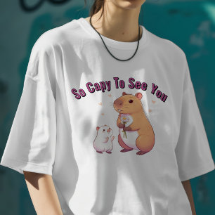 So Capy dich zu sehen – Süße Capybara Kunst T-Shirt