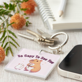 So Capy To See You – Cute Capybara Art Schlüsselanhänger