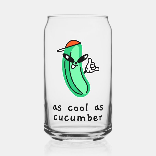 So cool wie eine Gurke – Glas für Dosen (Vorderseite)