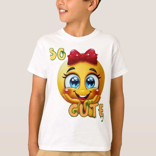 So Cute Emoji Face Kids T-Shirt | cute Smiling &.. (Vorderseite)