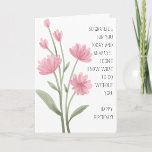 So dankbar für dich Happy Birthday Blumen gefaltet Karte
