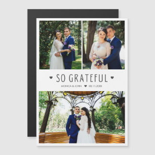 So dankbar moderne Foto-Hochzeit Danke Magnetkarte