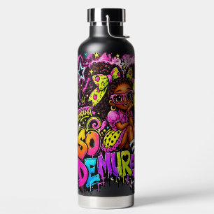 So Demure™ Erdbeeren Graffiti Mädchen 32 oz Schw Trinkflasche