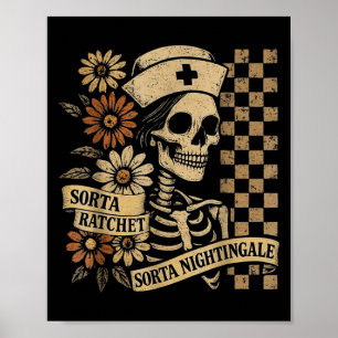 So eine Art Ratsche So eine Art Nachtigall Skelett Poster