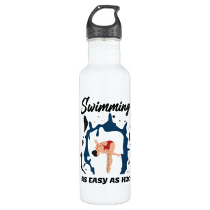 So einfach wie H2O schwimmen - Funny Swim Design Edelstahlflasche