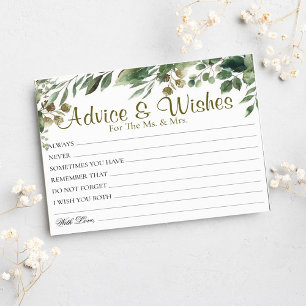 So Elegant Eucalyptus Wedding Advice wünscht Karte
