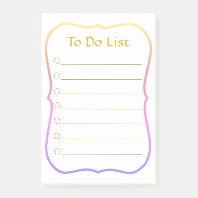 So erstellen Sie einen List- und Regenbogenrahmen Post-it Klebezettel (Vorderseite)