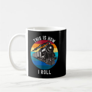 So fahre ich mit der Funny Locomotive Railroad Kaffeetasse