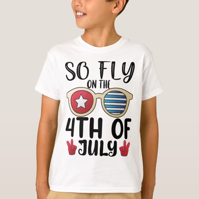 So fliegen auf der 4. Juli USA Flag T-Shirt (Vorderseite)