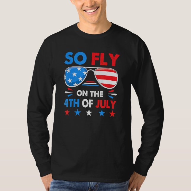 So Fly 4. Juli American Flag Sonnenbrille Boys K T-Shirt (Vorderseite)