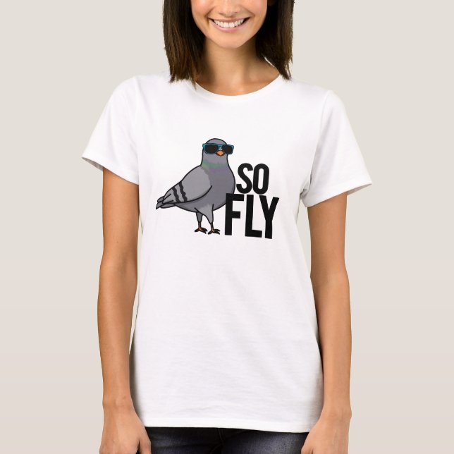 So Fly Funny Cool Taube Puff T-Shirt (Vorderseite)