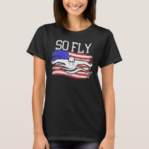 So Fly USA Swimming Team Sports Athlete US Swim Aq T-Shirt