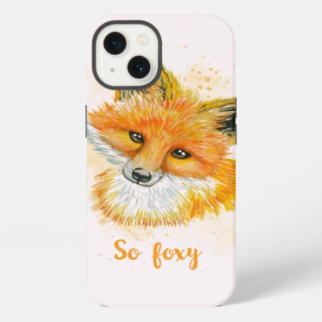 So Foxy Wasserfarben-Fuchs iPhone Hülle (Rückseite)