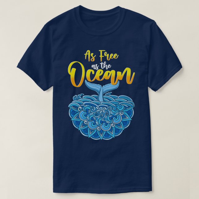 So frei wie der Ozean Mandala Walart Design T-Shirt (Design vorne)