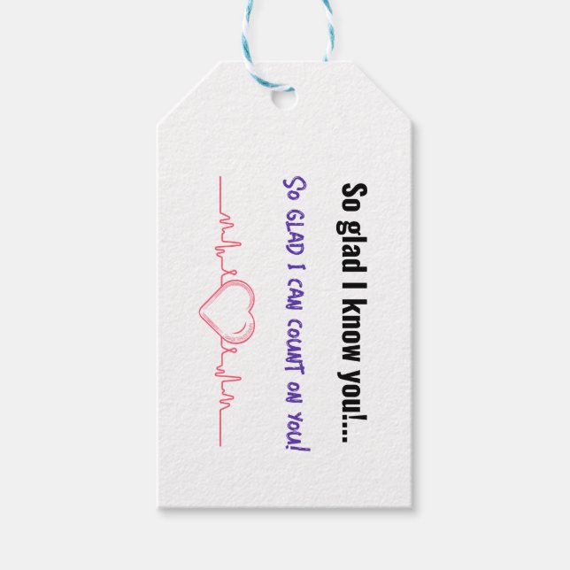 So froh, dass ich dich kenne... So froh, dass ich  Geschenkanhänger (Vorderseite)