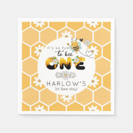 So fun to Bee One bumble bee 1st Birthday  Serviette
