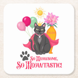 So gemein, so Meowtastisch! Rechteckiger Pappuntersetzer