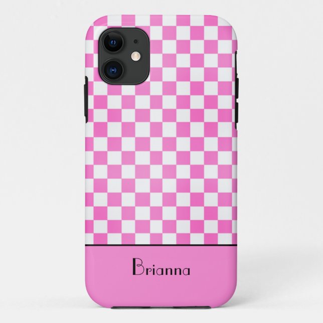 So Giralrosa Checkerboard Personalisiert Case-Mate iPhone Hülle (Rückseite)