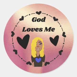 So Glam Gott liebt mich Fancy Classic Rund Sticker