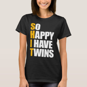 So glücklich ich habe zwei Schwangerschaft Ankündi T-Shirt