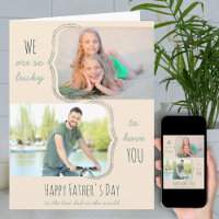 So glücklich, Sie 2 Foto Big Vatertag Card zu habe