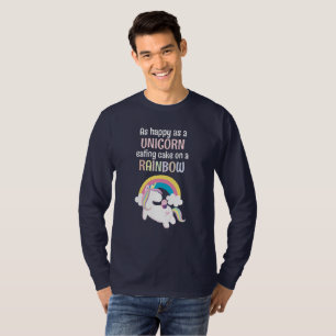 So glücklich wie ein Einhorn, der auf einem Regenb T-Shirt