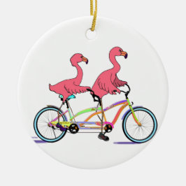 So glückliche zusammen Tandemflamingos Keramikornament