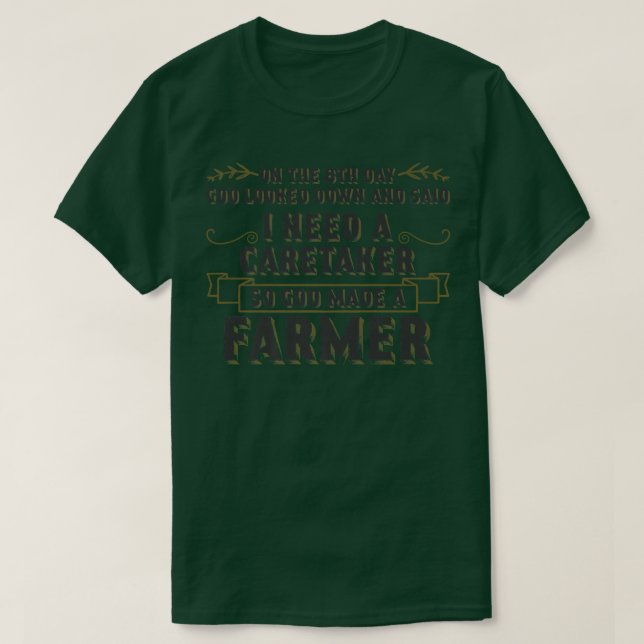 So God Made a Farmer Farming Agriculture   T-Shirt (Design vorne)