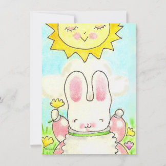 'so großes Mädchen-Hase - Einladung zum Geburtstag