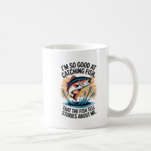 "So gut im Fischen, Fische erzählen Geschichten" D Kaffeetasse