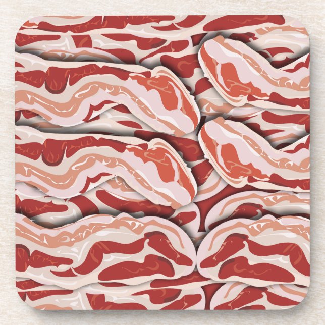So gutes Bacon Fun Fleisch Illustriertes Muster Untersetzer (Vorderseite)