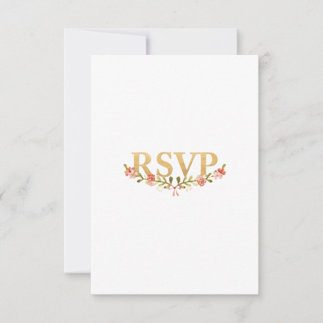 So haben Sie die RSVP-Karte für Blumenzehen und ha RSVP Karte (Vorderseite)