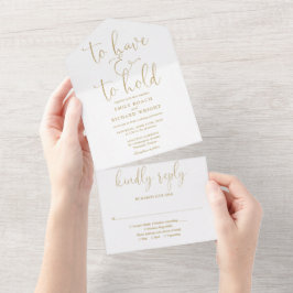 So haben Sie und halten Sie Script Gold Hochzeit All In One Einladung