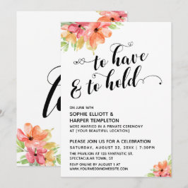 So haben und zu halten Herz Skript Watercolor Flor Einladung