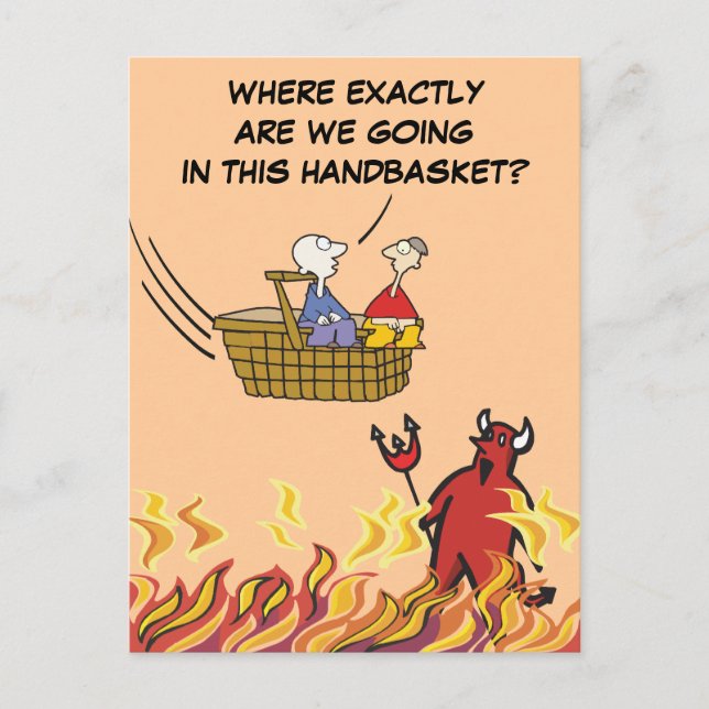 So halten Sie sich in einem Handkorb-Postkarte fes Postkarte (Vorderseite)