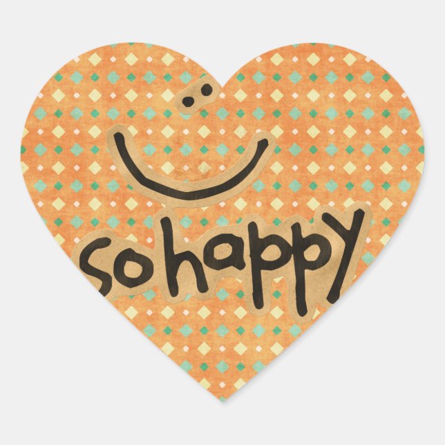 So Happy Heart Shape Sticker (Vorderseite)
