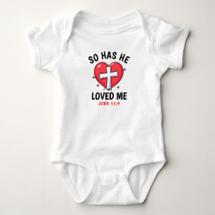 So hat er mich Herz und Kreuz liebt Baby Strampler