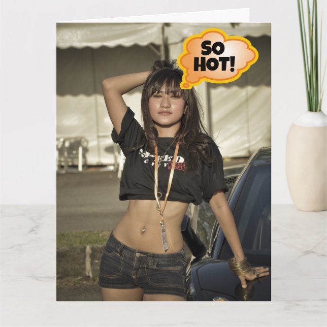 SO HOT ASIAN GIRL FUNNY BIRTHDAY BIG CARD FÜR IHN KARTE (Vorderseite)