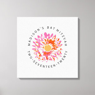 SO HÜBSCHES Bat Mitzvah-Zeichen auf Speicherplatin Leinwanddruck