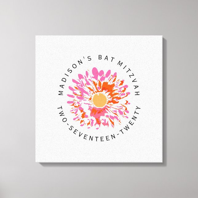 SO HÜBSCHES Bat Mitzvah-Zeichen auf Speicherplatin Leinwanddruck (Vorderseite)