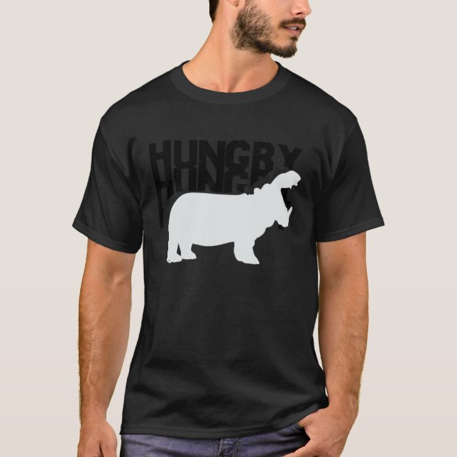 So Hungry Hippo T-schreits Funny Niedlich Hippopot T-Shirt (Vorderseite)